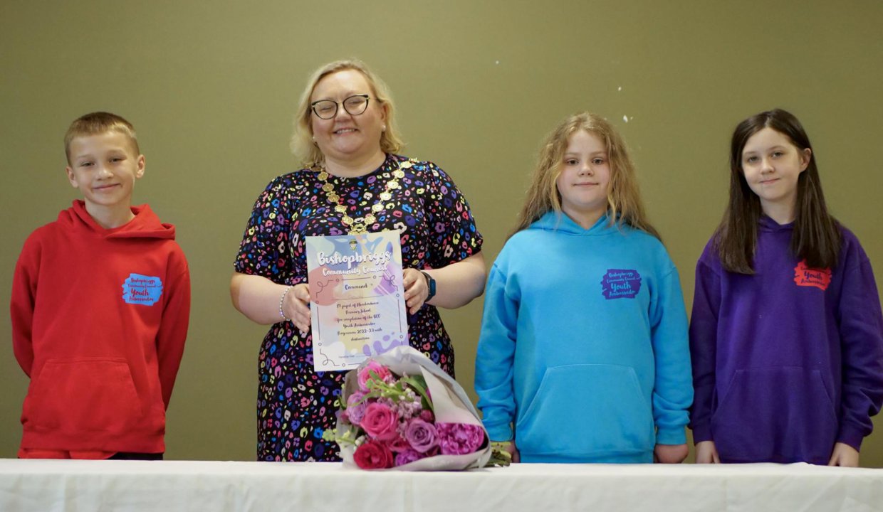 Provost Gillian Renwick with the youth ambassadors