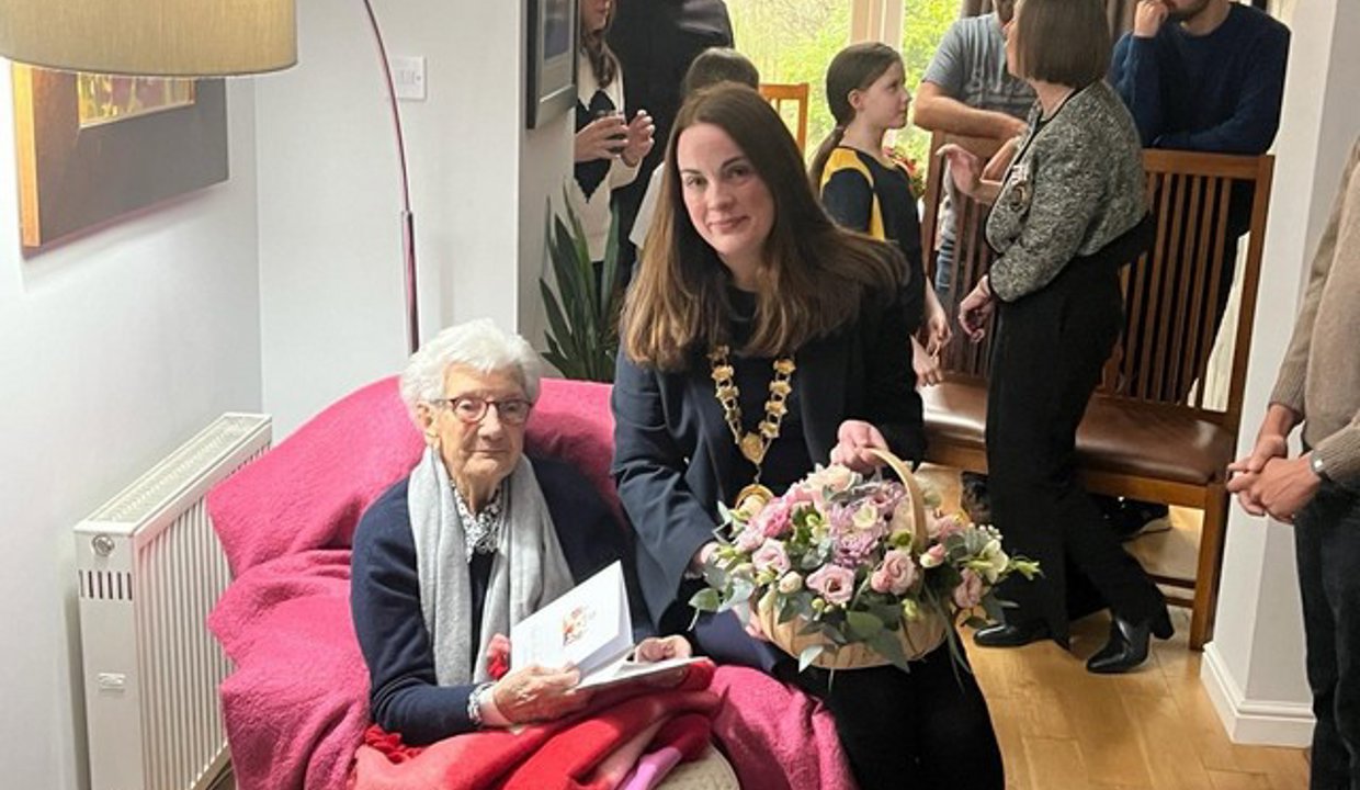 Depute Provost Colette McDiarmid visited Bearsden resident Maude