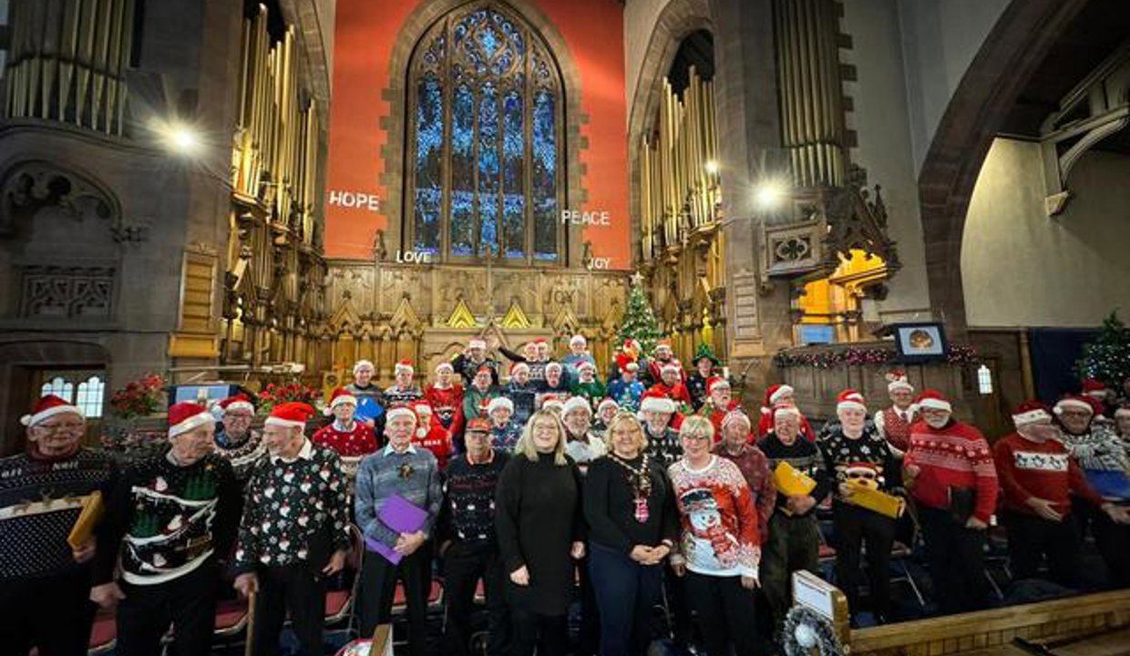 Provost Renwick with the Kirkintilloch Male Voice Choir