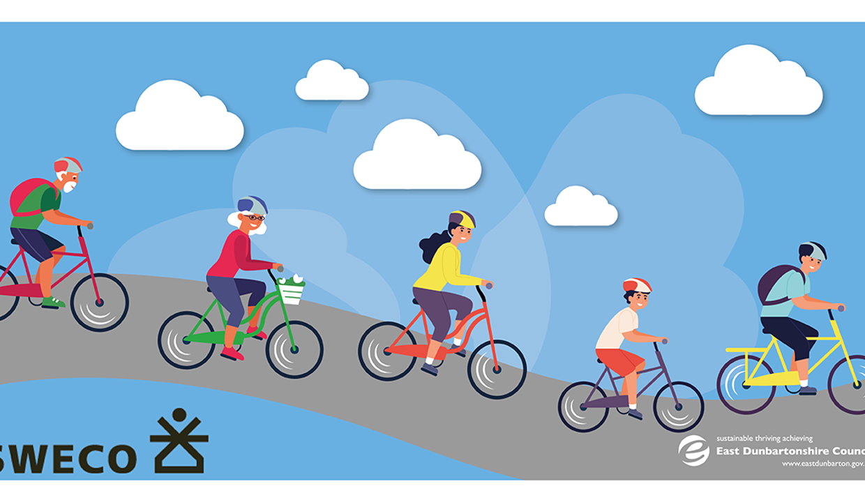 graphic of people cycling