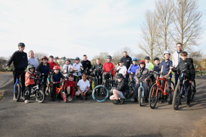 people on bikes on the new pump track