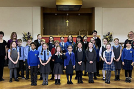 Provost Gillian Renwick pictured with the young people, their Leader Janet Lax (far left) and Convener of the Council’s Education Committee, Lynda Williamson.