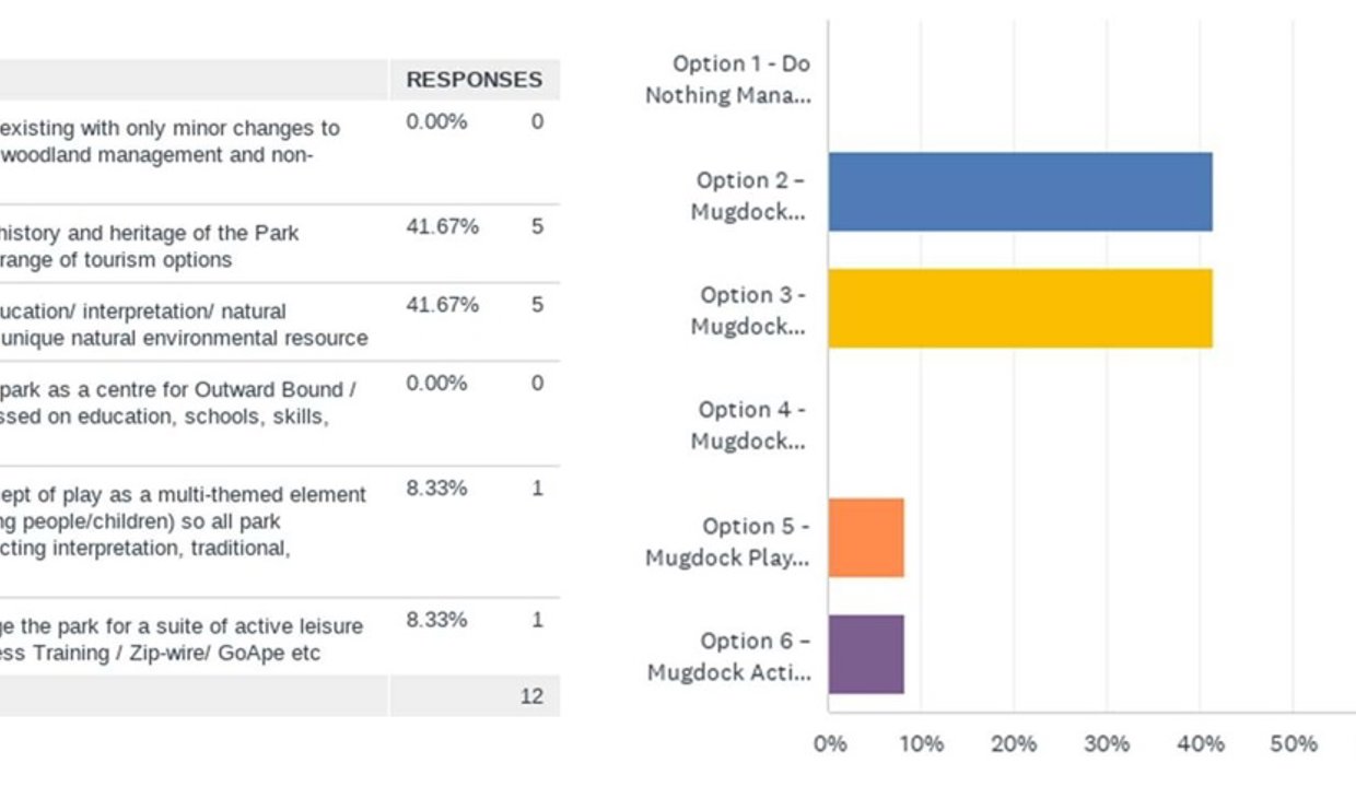 bar graph showing the comments and ideas that people support