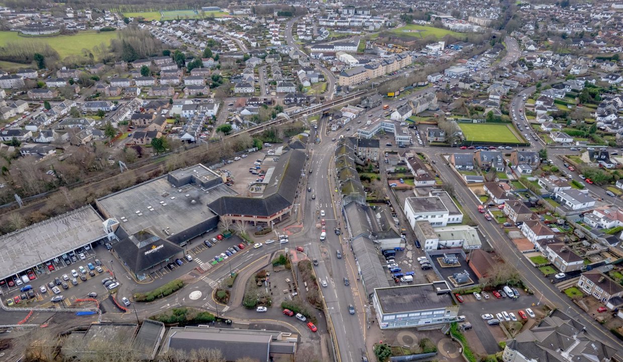 Bishopbriggs town centre aerial view