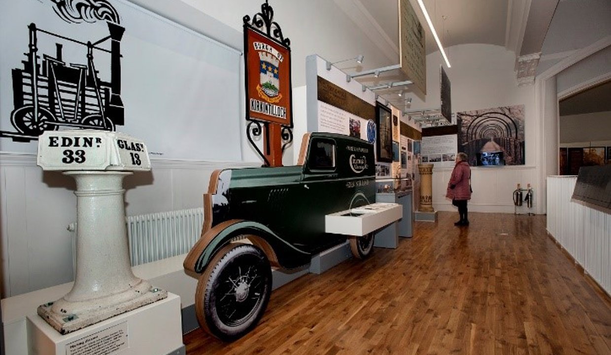 Inside the Kirkintilloch Town Hall - display of industrial heritage and puffers that sailed the canal